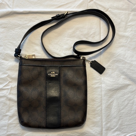 Coach Handbags - Brown and Black Coach Crossbody Bag with Adjustable Strap